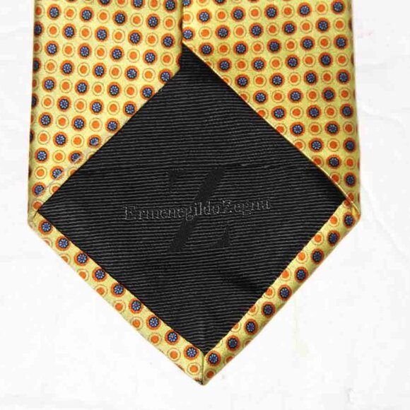 Ermenegildo Zegna Yellow Italian Silk Tie Italy Men's - Picture 3 of 3